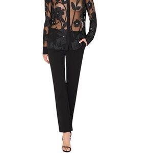 MILLY Black Silk Slim Leg Trousers | Size 6